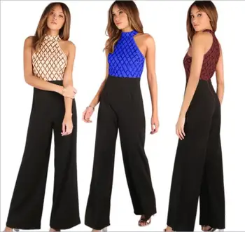 Vadim Bodysuit Women Catsuit Free Shipping 2020 Temperament Summer Hanging Neck Sleeveless Sequins Stitching Jumpsuits
Vadim Bodysuit Women Catsuit Free Shipping 2020 Temperament Summer Hanging Neck Sleeveless Sequins Stitching Jumpsuits