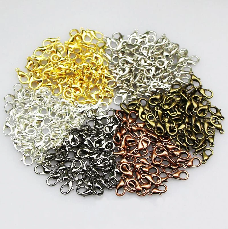 100pcs Lobster Clasp 12mm Bronze/Gold/KC Gold/Gun black/Silver Lobster Clasps Hooks For Necklace bracelet DIY Jewelry Accessory
100pcs Lobster Clasp 12mm Bronze/Gold/KC Gold/Gun black/Silver Lobster Clasps Hooks For Necklace bracelet DIY Jewelry Accessory