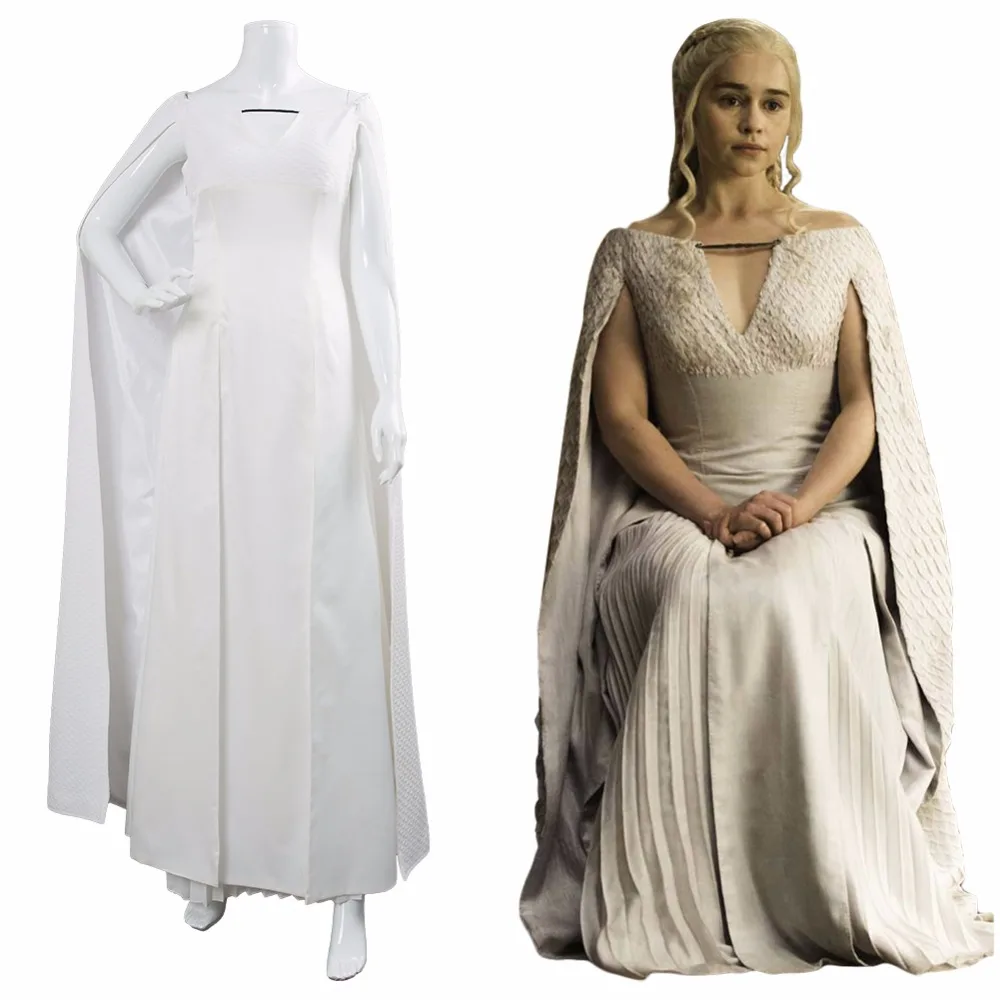 Game of Thrones Cosplay Daenerys Targaryen Costume Dany Cosplay White Dress Mother of Dragon Outfit Halloween Carnival Costume
Game of Thrones Cosplay Daenerys Targaryen Costume Dany Cosplay White Dress Mother of Dragon Outfit Halloween Carnival Costume