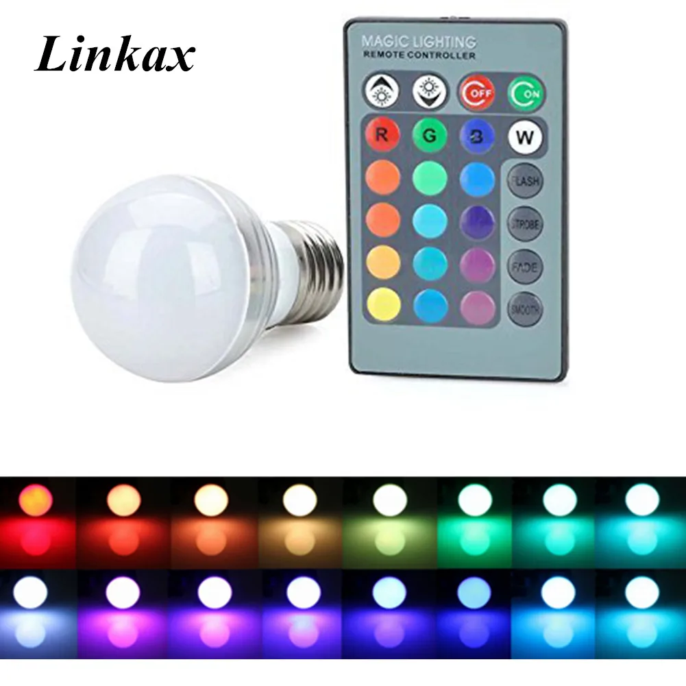 16 Colors Changing RGB 3W LED Light Bulb E27 E14 Magic Lamp Bulb AC85-265V With IR Remote Control For Holiday Home Party Decor
16 Colors Changing RGB 3W LED Light Bulb E27 E14 Magic Lamp Bulb AC85-265V With IR Remote Control For Holiday Home Party Decor