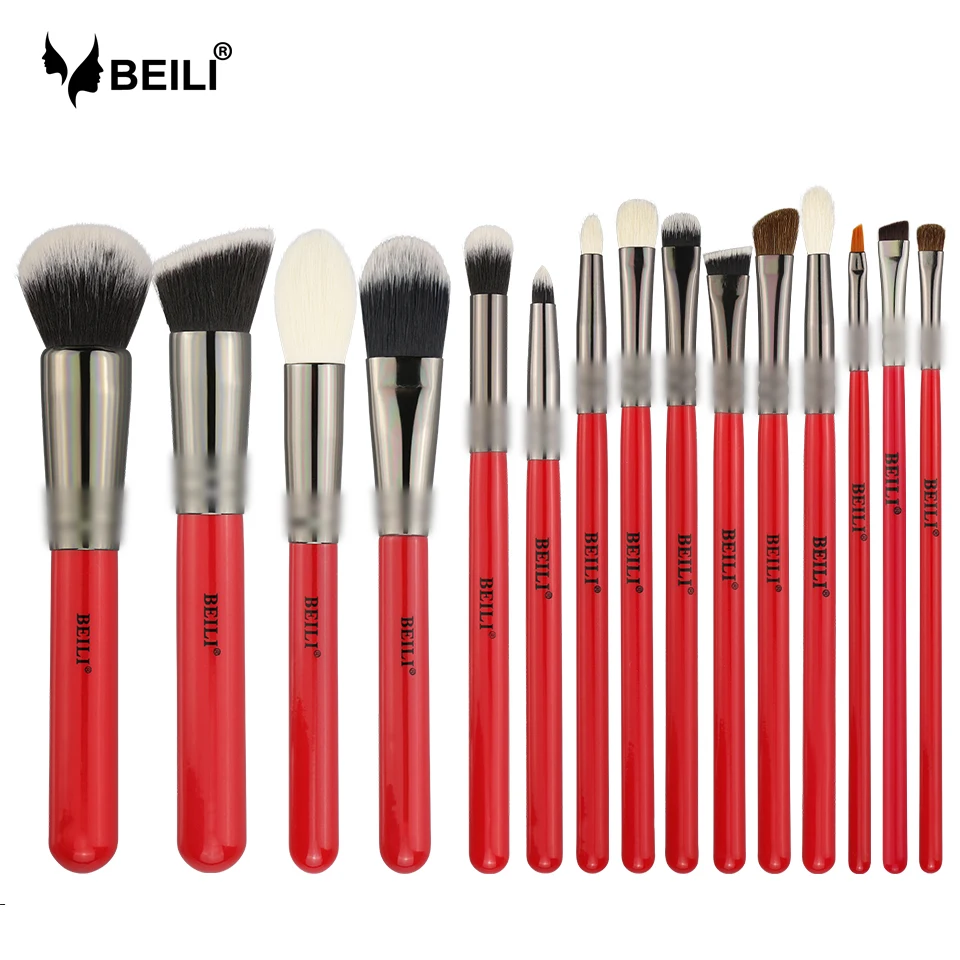BEILI Red 15PCS Professional Natural Hair Foundation Blusher Eye Blending Eyebrow Eyeliner Contour Powder Makeup Brushes Set
BEILI Red 15PCS Professional Natural Hair Foundation Blusher Eye Blending Eyebrow Eyeliner Contour Powder Makeup Brushes Set