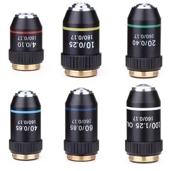 195 Black Achromatic Objective 4X 10X 20X 40X 60X 100X High Quality Microscope Objective Lens RMS 20.2mm Objective Parts
195 Black Achromatic Objective 4X 10X 20X 40X 60X 100X High Quality Microscope Objective Lens RMS 20.2mm Objective Parts
