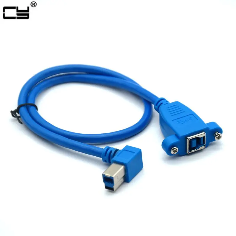 USB 3.0 90 degree Right B Male to USB 3.0 B Female Adapter Connector Converter Cable With Screw Panel Mount Holes 50cm 
USB 3.0 90 degree Right B Male to USB 3.0 B Female Adapter Connector Converter Cable With Screw Panel Mount Holes 50cm