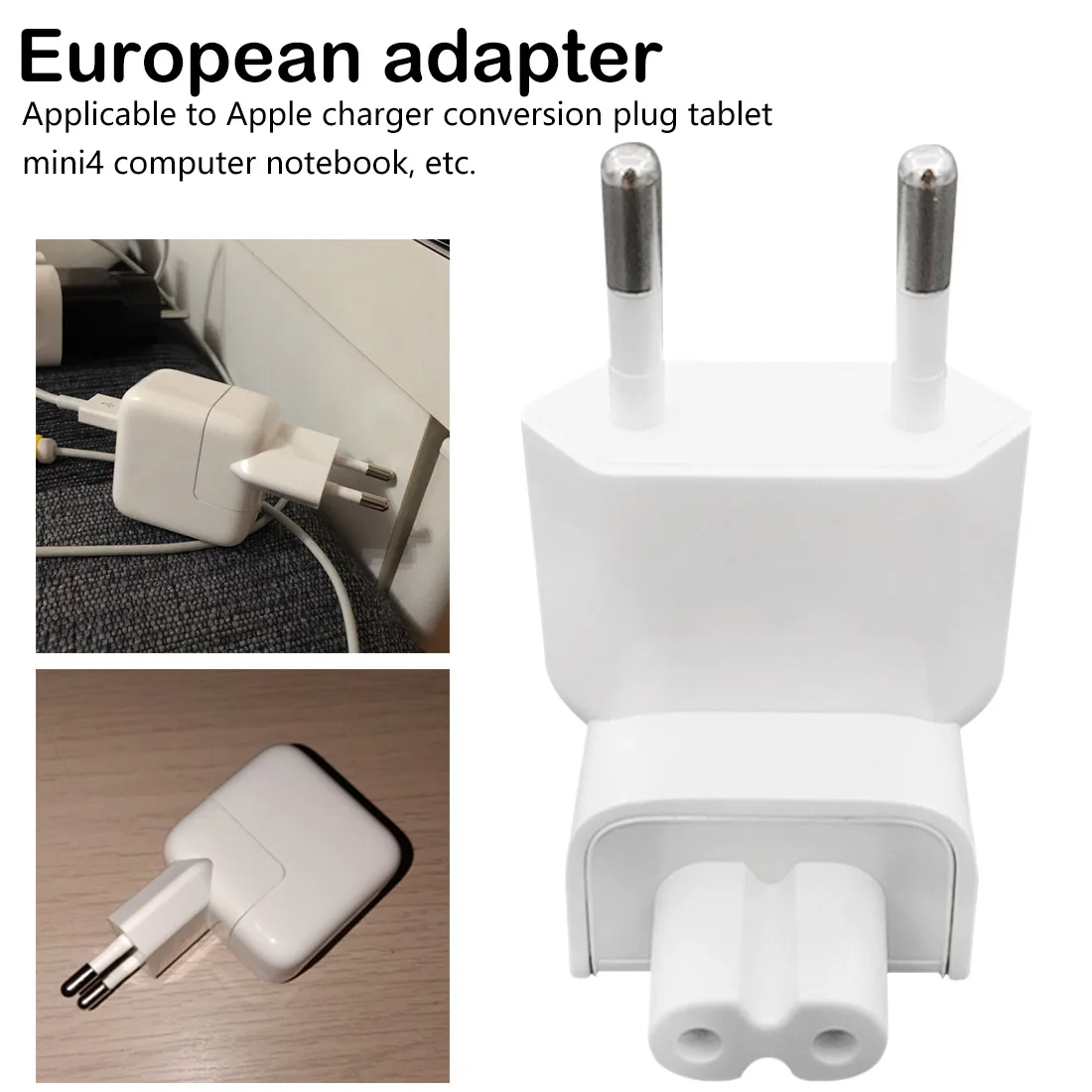 Travel Charger Wall AC Detachable Electrical Euro EU Plug Duck Head for Apple iPad iPhone USB Charger for MacBook Power Adapter
Travel Charger Wall AC Detachable Electrical Euro EU Plug Duck Head for Apple iPad iPhone USB Charger for MacBook Power Adapter