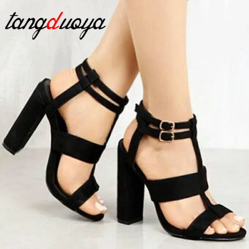 Elegant Women Summer Sandals High Heels Pumps Ankle Strap Thick Heel Slingback Sandalias Mujer Gladiator Sandals Large Size
Elegant Women Summer Sandals High Heels Pumps Ankle Strap Thick Heel Slingback Sandalias Mujer Gladiator Sandals Large Size