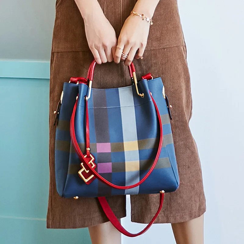 Ladies Plaid Portable Bucket Bag Ladies Leather Plaid Portable Bucket Bag Colorful Stripe Crossbody Bags Diamond Lattice Handbag
Ladies Plaid Portable Bucket Bag Ladies Leather Plaid Portable Bucket Bag Colorful Stripe Crossbody Bags Diamond Lattice Handbag
