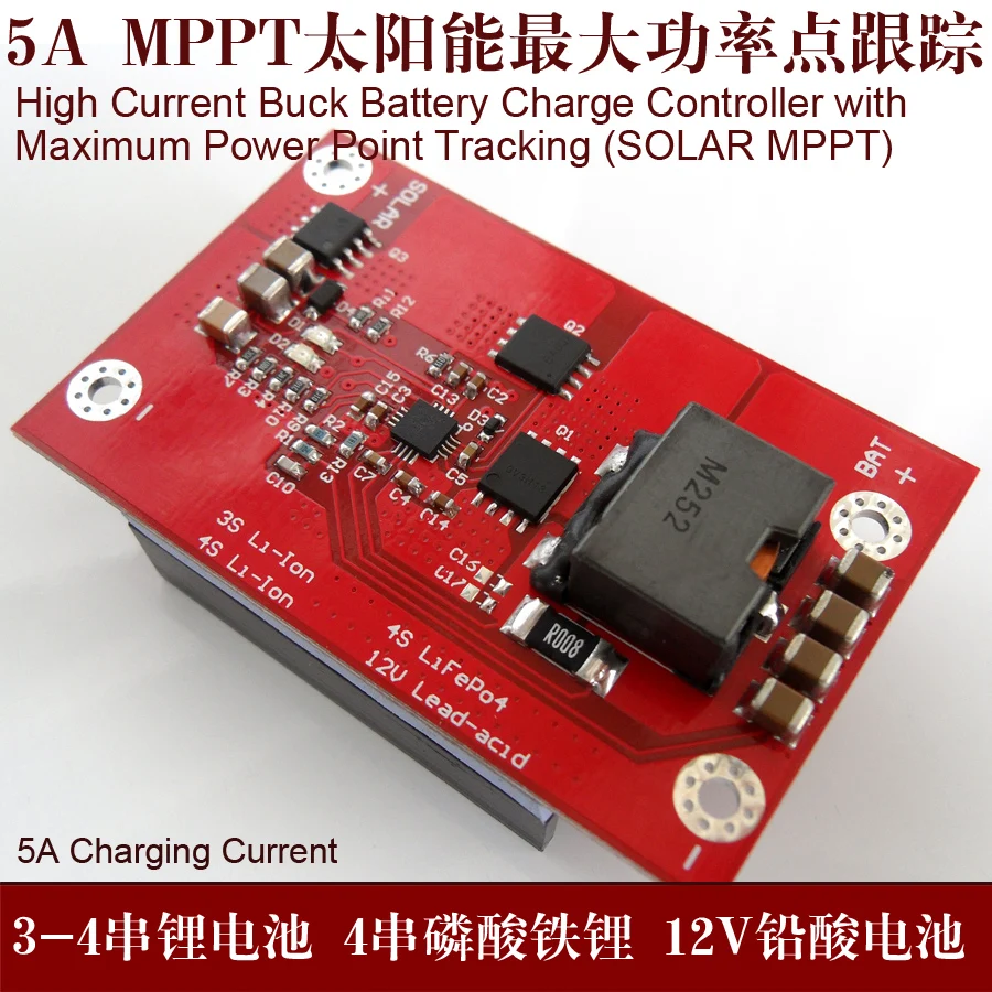 BQ24650 5A MPPT Solar Controller 4S LiFePO4 Battery lithium iron phosphate Charging Board Cell FOR 40w-60w 18v Solar Controller
BQ24650 5A MPPT Solar Controller 4S LiFePO4 Battery lithium iron phosphate Charging Board Cell FOR 40w-60w 18v Solar Controller