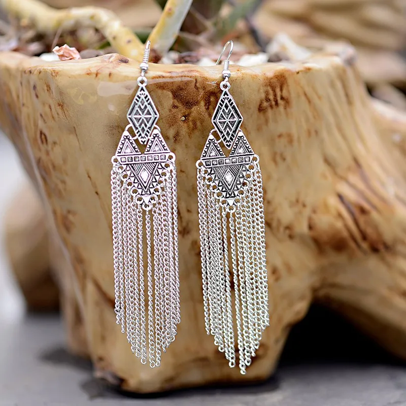 TopHanqi Hot Sale Earrings For Women Boho Vintage Sliver Alloy Long Fringed Tassel Earrings Femme Party Jewelry Gift Wholesale
TopHanqi Hot Sale Earrings For Women Boho Vintage Sliver Alloy Long Fringed Tassel Earrings Femme Party Jewelry Gift Wholesale