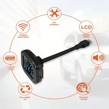 TP730 Car TPMS Tire Pressure Monitoring System cigarette lighter Digital LCD Display Auto Security Alarm Systems Tyre Pressure 5
TP730 Car TPMS Tire Pressure Monitoring System cigarette lighter Digital LCD Display Auto Security Alarm Systems Tyre Pressure 5
