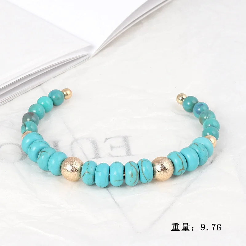 8 Multicolor Stone Beaded Kallaite Copper Bracelet Bangle Charm Gold Color Brand Open Cuff Jewelry for Women
8 Multicolor Stone Beaded Kallaite Copper Bracelet Bangle Charm Gold Color Brand Open Cuff Jewelry for Women
