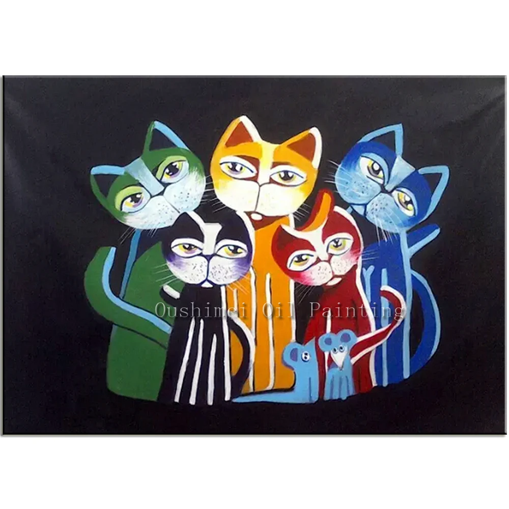 Modern Abstract Black Background Oil Painting Funny Animal Canvas Oil Painting Hand Painted Home Decor Cartoon Cat Wall Art
Modern Abstract Black Background Oil Painting Funny Animal Canvas Oil Painting Hand Painted Home Decor Cartoon Cat Wall Art