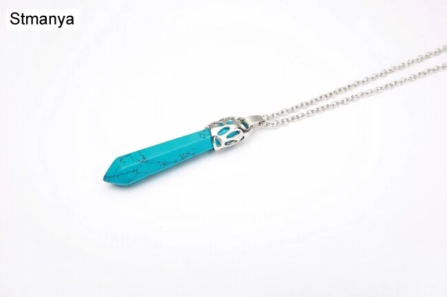 Hexagonal Column Necklace - Natural Crystal turquoise Agate Amethyst Stone Necklace Chains Pendant For Women Fine Jewelry #19127
Hexagonal Column Necklace - Natural Crystal turquoise Agate Amethyst Stone Necklace Chains Pendant For Women Fine Jewelry #19127