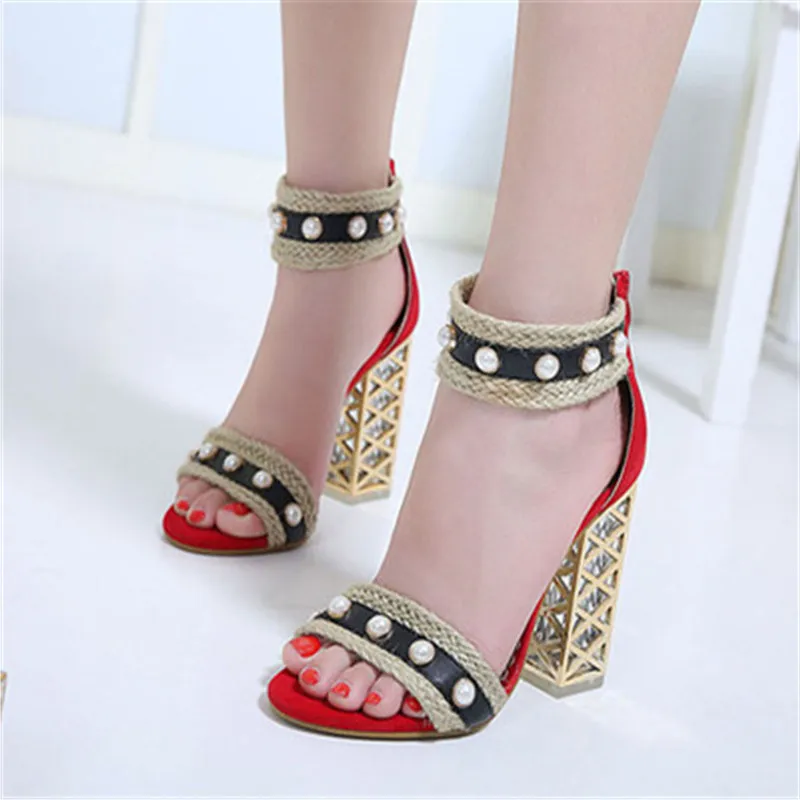 FeiYiTu Women Sandals Transparent Block Thick Clear High Heels Straw Hemp String Bead Ankle Strap Shoes Cut Out Heels Party
FeiYiTu Women Sandals Transparent Block Thick Clear High Heels Straw Hemp String Bead Ankle Strap Shoes Cut Out Heels Party