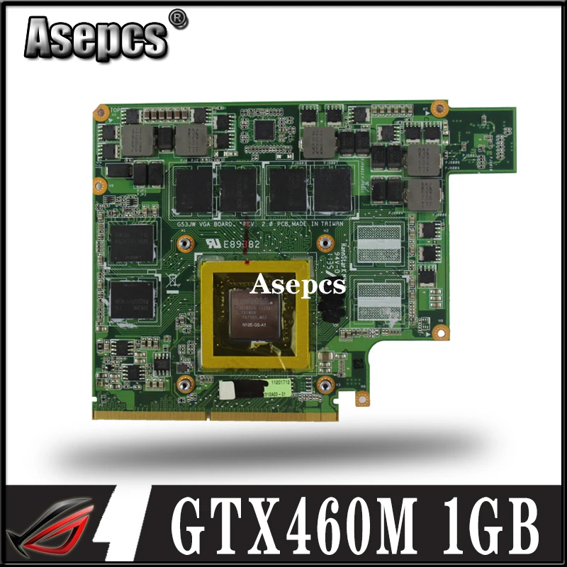 Asepcs G53JW N11-GS-A1 GTX460M 1 ГБ графическая карта GPU для For Asus G73SW G53SW G53SX VX7 VX7S GTX 460 материнская