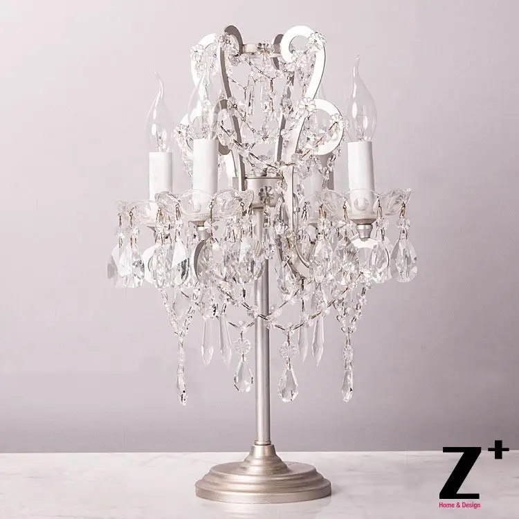 Фото Классический стиль французский Дворцовый кристалл настольная лампа хрустальный