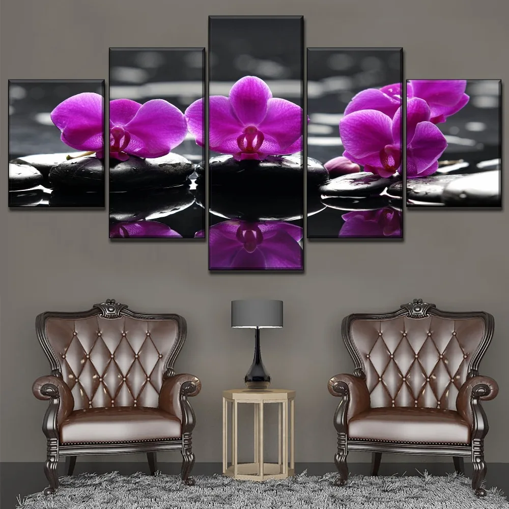 1-Piece-Living-Room-Wall-Painting-On-Canvas-Print-Type-Orchid-And-Zen-Water-Reflection-Poster (3)