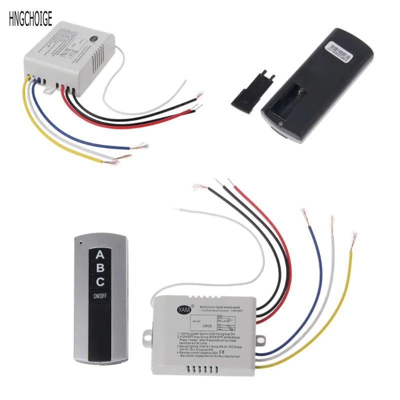 Wireless 3 Channel ON/OFF Lamp Remote Control Switch Receiver Transmitter Digital Remote Control Switch for Lamp & Light
Wireless 3 Channel ON/OFF Lamp Remote Control Switch Receiver Transmitter Digital Remote Control Switch for Lamp & Light