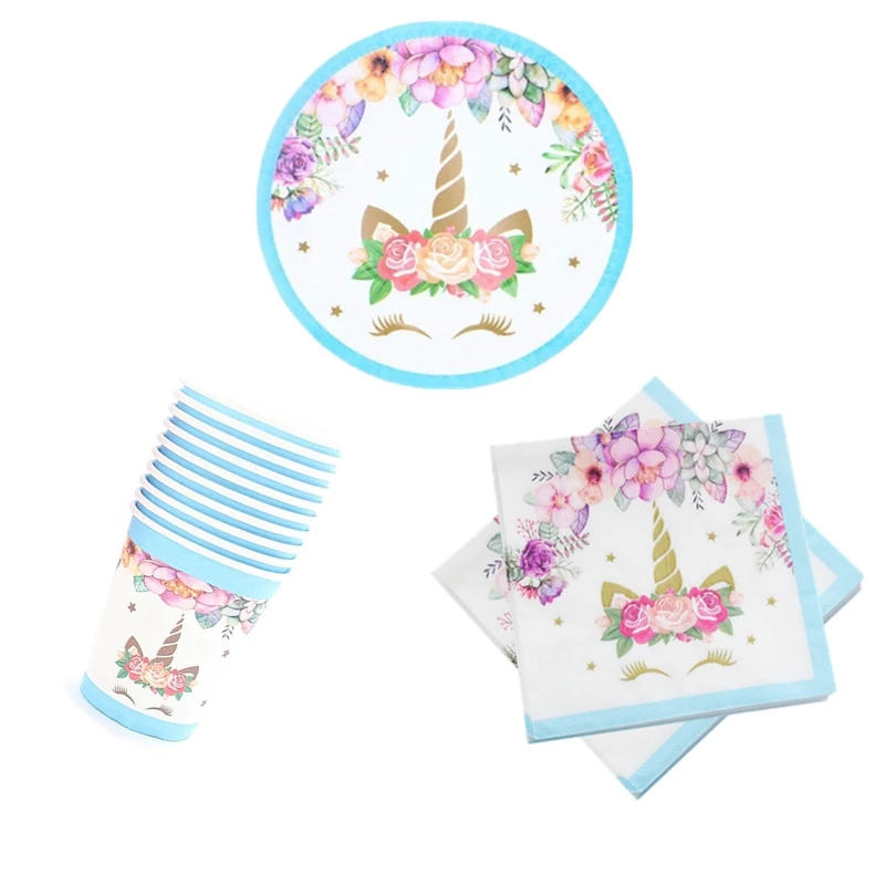 60PCS Disposable Cartoon Unicorn Party Set Tableware Paper Cup Plate Napkins For 20 Kids Birthday Party Decoration Supplies
60PCS Disposable Cartoon Unicorn Party Set Tableware Paper Cup Plate Napkins For 20 Kids Birthday Party Decoration Supplies