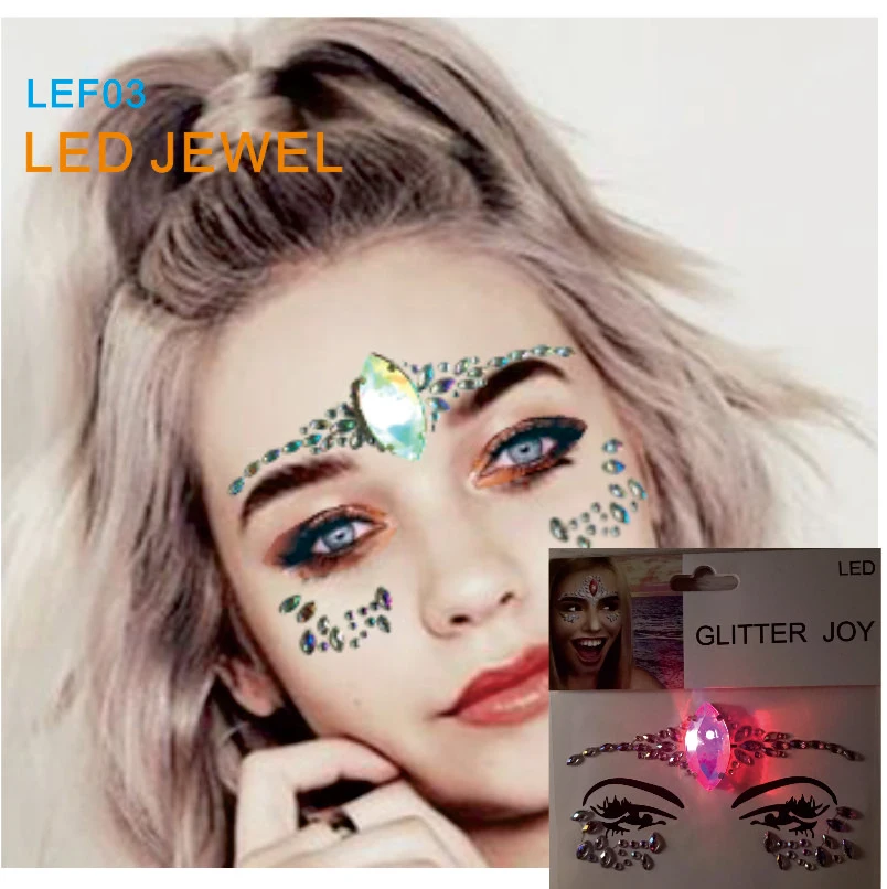 LEF03 1 PC LED Flashing light Face Body Gem Rhinestone Sticker best Festival Makeup Sticker
LEF03 1 PC LED Flashing light Face Body Gem Rhinestone Sticker best Festival Makeup Sticker