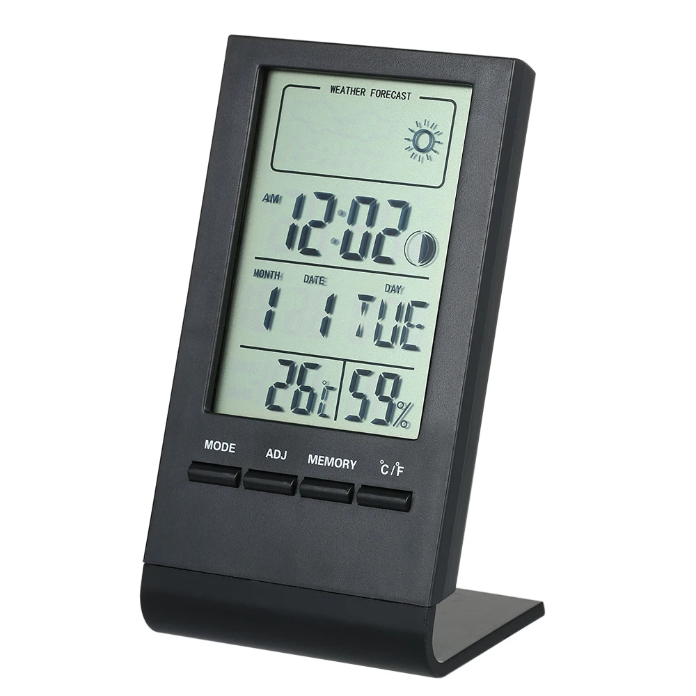 Mini Digital Thermometer Indoor Hygrometer Room Temperature Humidity Meter Gauge Clock Weather Forecast Max Min Value Display
Mini Digital Thermometer Indoor Hygrometer Room Temperature Humidity Meter Gauge Clock Weather Forecast Max Min Value Display