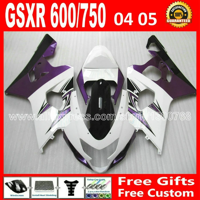 Brand new for SUZUKI 2004 2005 GSXR 600 750 light purple white fairing K4 RIZLA version 04 05 gsxr600 AXF GSX R750 bodywork 893
Brand new for SUZUKI 2004 2005 GSXR 600 750 light purple white fairing K4 RIZLA version 04 05 gsxr600 AXF GSX R750 bodywork 893