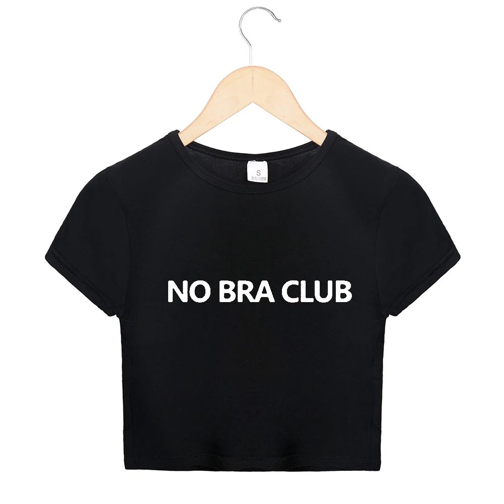 Sexy Cropped Tops t shirt Women NO BRA CLUB Print T-shirt Fashion Casual Tee Shirt Femme Crop Top Female Clothing Tumblr tshirts
Sexy Cropped Tops t shirt Women NO BRA CLUB Print T-shirt Fashion Casual Tee Shirt Femme Crop Top Female Clothing Tumblr tshirts