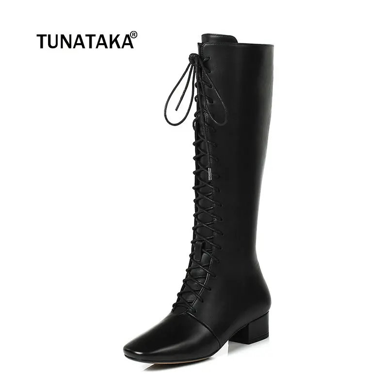 Women Genuine Leather Comfort Low Heel Martin Boots Fashion Zipper Square Toe Fall Winter Knee High Boots Black
Women Genuine Leather Comfort Low Heel Martin Boots Fashion Zipper Square Toe Fall Winter Knee High Boots Black