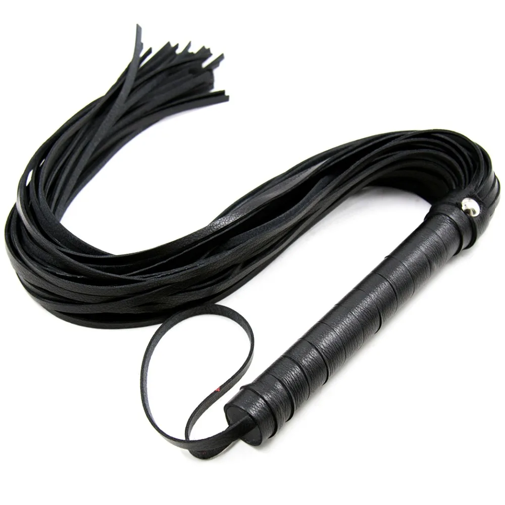 64cm SM Sex Spanking Tassel Whip Faux Leather Slap Body Strap Beat Lash Flog Tool Fetish Adult Slave Game Toy For Couple Cosplay