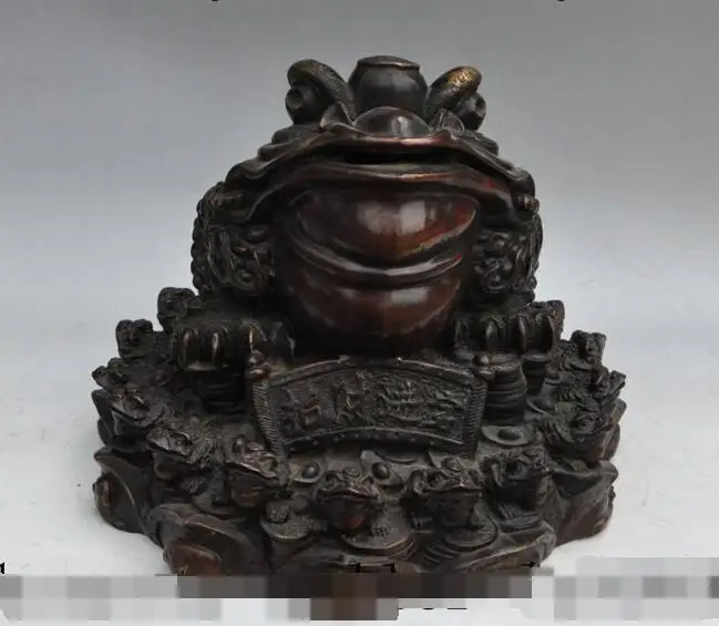 S7204 14" china bronze wealth money coin ingot Golden Toad bufo frog lucky rich statue D0318
S7204 14" china bronze wealth money coin ingot Golden Toad bufo frog lucky rich statue D0318