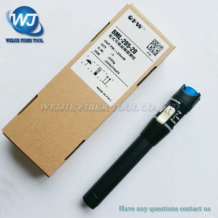 TriBrer VFL BML-205-20 Fiber optic visual fault detector pen out pw : >20mW Visual Fault Locator
TriBrer VFL BML-205-20 Fiber optic visual fault detector pen out pw : >20mW Visual Fault Locator