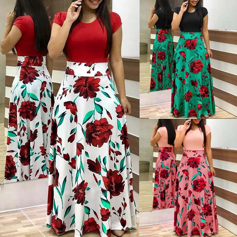 Womens Casual Floral Printed Maxi Dress beach vintage elegant Short Sleeve Party Long red Dress vestidos verano 2019 new#ss
Womens Casual Floral Printed Maxi Dress beach vintage elegant Short Sleeve Party Long red Dress vestidos verano 2019 new#ss
