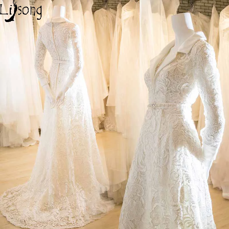 Special Design Lace Wedding Formal Dress Long Sleeves Empire Custom Made Modest Bridal Formal Maxi Gowns Vestido de Casamento
Special Design Lace Wedding Formal Dress Long Sleeves Empire Custom Made Modest Bridal Formal Maxi Gowns Vestido de Casamento