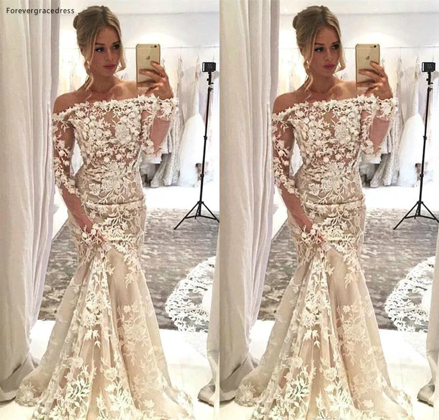 Full Lace Long Sleeves Wedding Dresses 2019 Mermaid Off The Shoulder Garden Country Bride Bridal Gowns Custom Made Plus Size
Full Lace Long Sleeves Wedding Dresses 2019 Mermaid Off The Shoulder Garden Country Bride Bridal Gowns Custom Made Plus Size