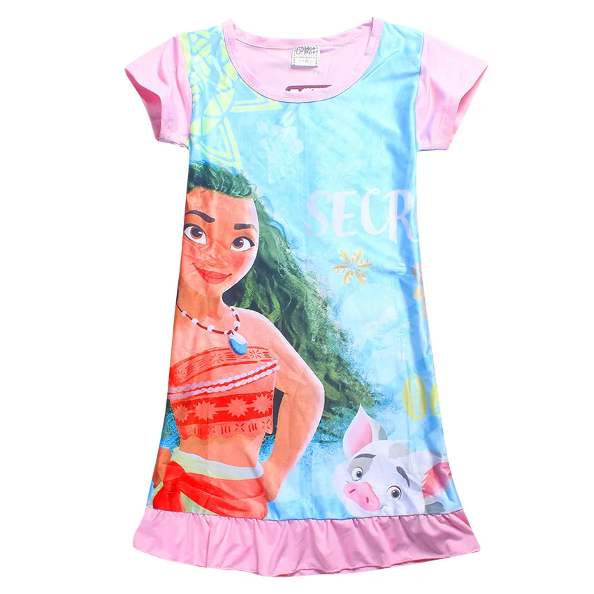 2017 Summer Moana Dresses for Girls Princess Birthday Party Dress Children Elsa Anna trolls Costume Kids Clothes Vestido vaiana (1)