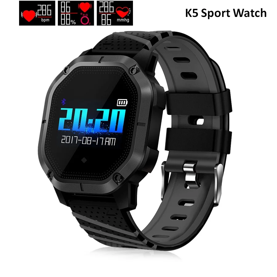 K5 Smart Watch IP68 Waterproof Multiple Sports Modes Cycling Swimming Blood Pressure Fitness Bracelet Color Display Sport Band
K5 Smart Watch IP68 Waterproof Multiple Sports Modes Cycling Swimming Blood Pressure Fitness Bracelet Color Display Sport Band