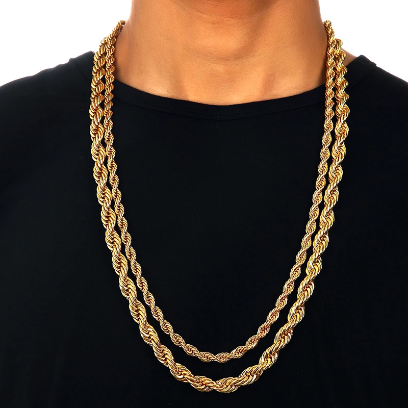 75cm Hip Hop Jewelry Women Men 0.6cm/0.9cm Wide Night Bar Club Metal Braid Twisted Chains Golden Bling Necklaces
75cm Hip Hop Jewelry Women Men 0.6cm/0.9cm Wide Night Bar Club Metal Braid Twisted Chains Golden Bling Necklaces