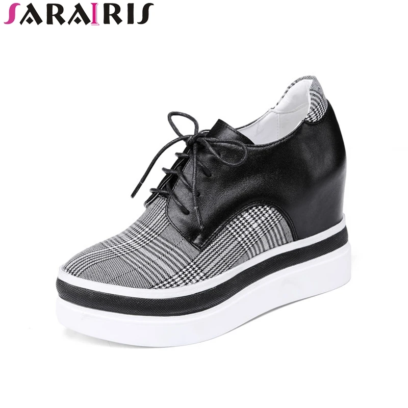 SARAIRIS Brand New Genuine Leather Plaid lace-up Increasing Platform Shoes Woman Casual Spring Flats Big Size 31-40
SARAIRIS Brand New Genuine Leather Plaid lace-up Increasing Platform Shoes Woman Casual Spring Flats Big Size 31-40