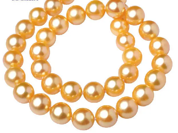 elegant AAA 9-10mm natural south sea golden pearl necklace 18inch 14KGP 
elegant AAA 9-10mm natural south sea golden pearl necklace 18inch 14KGP