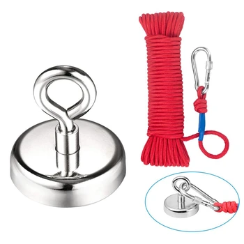Neodymium Eyebolt Magnet,Diameter x 60Mm Thick x 15Mm,N52 Holding Pull Force 330Lbs(150Kg) Fishing Clamping Magnet And 6Mm Bra
Neodymium Eyebolt Magnet,Diameter x 60Mm Thick x 15Mm,N52 Holding Pull Force 330Lbs(150Kg) Fishing Clamping Magnet And 6Mm Bra
