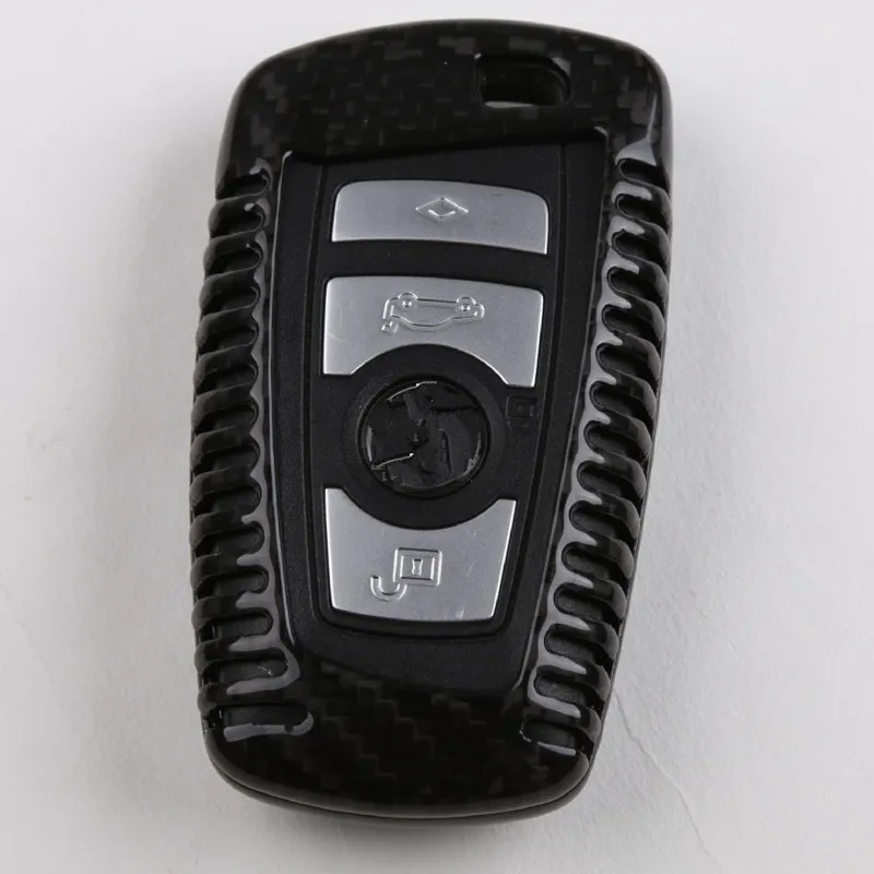 2017 New 100% Genuine Carbon Fiber Car Auto Remote Key Case Cover fob Holder Skin Shell for BMW X5 X6 F15 F16 1 3 5 7 Series X3 X4 Car Styling (6)