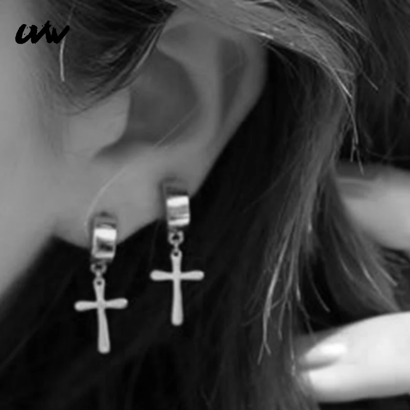 UVW024 2pcs Punk Stainless Steel Hoop Dangle Cross Earrings for Women Men Ear Clip Pendientes Brincos Female Fashion Jewelry
UVW024 2pcs Punk Stainless Steel Hoop Dangle Cross Earrings for Women Men Ear Clip Pendientes Brincos Female Fashion Jewelry