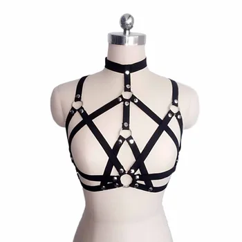 Fashion Women Body Harness Belt Black Elastic Strappy Body Cage Bra Tops Sexy Lingerie Bondage Harness Bra Crop Top Fetish Wear
Fashion Women Body Harness Belt Black Elastic Strappy Body Cage Bra Tops Sexy Lingerie Bondage Harness Bra Crop Top Fetish Wear