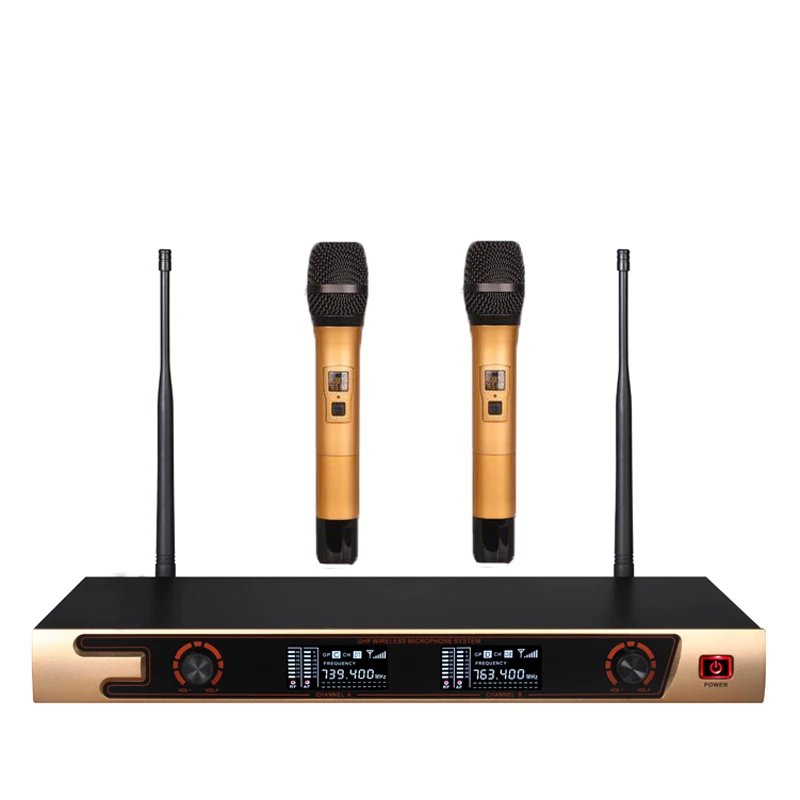 UK-200V Dual Channel 2 Handheld Mic Transmitter Professional Karaoke UHF Wireless Microphone System
UK-200V Dual Channel 2 Handheld Mic Transmitter Professional Karaoke UHF Wireless Microphone System
