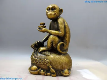 11" China brass copper carved fine Yuan Bao money lucky monkey Sculpture Statue
11" China brass copper carved fine Yuan Bao money lucky monkey Sculpture Statue