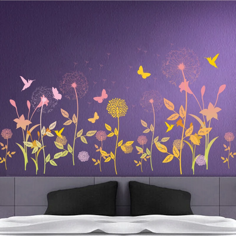 Garden Flower Butterfly Dandelion Wall Sticker Wall Decals Bedroom Living Room background Art Home Decor Poster Mural stickers
Garden Flower Butterfly Dandelion Wall Sticker Wall Decals Bedroom Living Room background Art Home Decor Poster Mural stickers