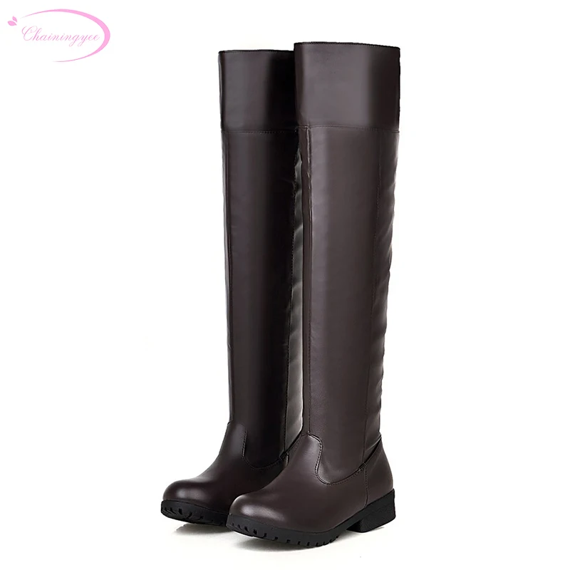 Women's boots casual round toe over knee boots fashion slip-on black brown low heels women riding boots bis size shoes woman
Women's boots casual round toe over knee boots fashion slip-on black brown low heels women riding boots bis size shoes woman