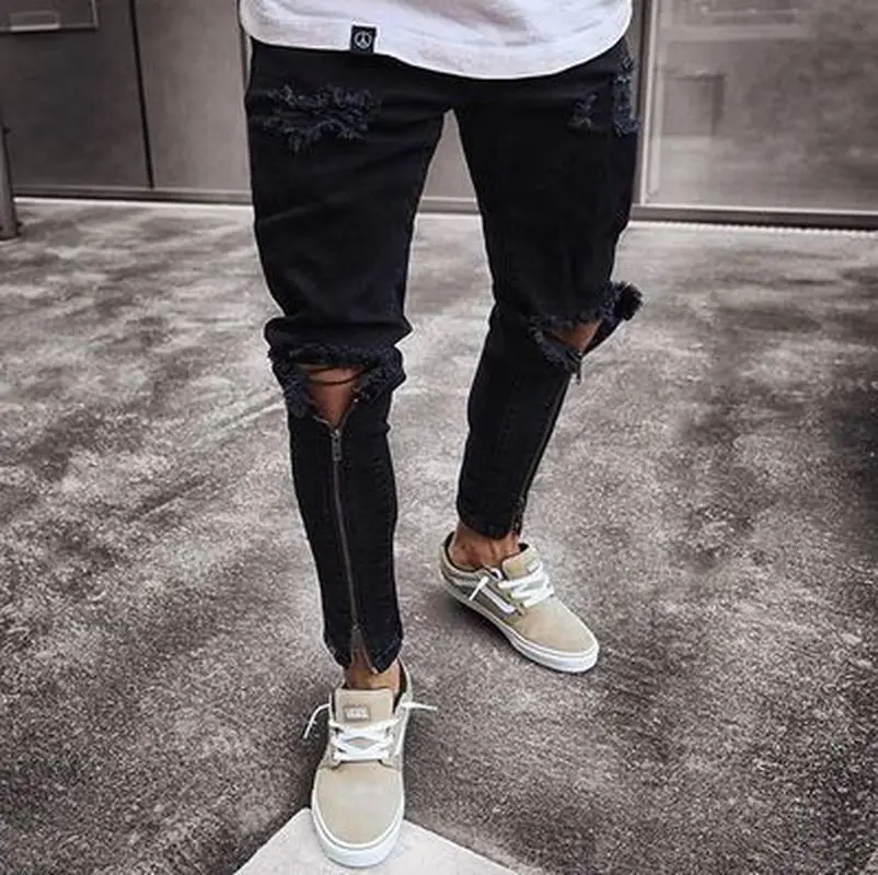 DIAOOAID 2018 Fashion Hiphop Men's Black Zipper Slim Motorcycle Pants Male Streetwear Ripped Personality Classic Denim Trousers
DIAOOAID 2018 Fashion Hiphop Men's Black Zipper Slim Motorcycle Pants Male Streetwear Ripped Personality Classic Denim Trousers