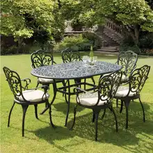set of 7-piece butterfly design Best-selling cast aluminum ova table and 6 chairs Outdoor furniture metal K/D set bronze color
set of 7-piece butterfly design Best-selling cast aluminum ova table and 6 chairs Outdoor furniture metal K/D set bronze color
