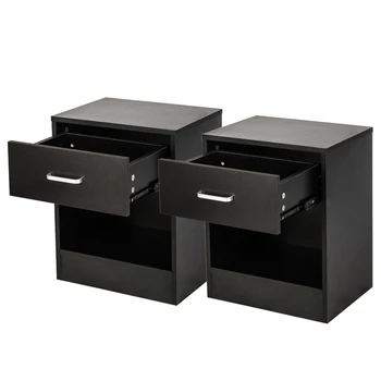 2pcs Night Stand With Drawer Bedside End Table Black Modern Organizer Bedroom Furniture Density Board Nightstand
2pcs Night Stand With Drawer Bedside End Table Black Modern Organizer Bedroom Furniture Density Board Nightstand