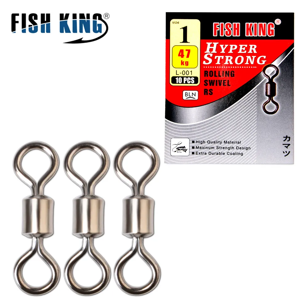 FISH KING Interlock Snap 5-10PCS/Lot Fishing Connector Pin Bearing Rolling Swivel Stainless Steel with Snap Fishhook Lure Tackle
FISH KING Interlock Snap 5-10PCS/Lot Fishing Connector Pin Bearing Rolling Swivel Stainless Steel with Snap Fishhook Lure Tackle